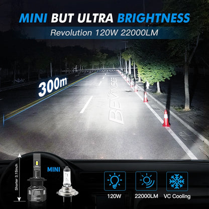 KIT LED PUISSANT 120W H7 H4 H11 H1 H8 H9 9012 HB3/9005 HB4/9006