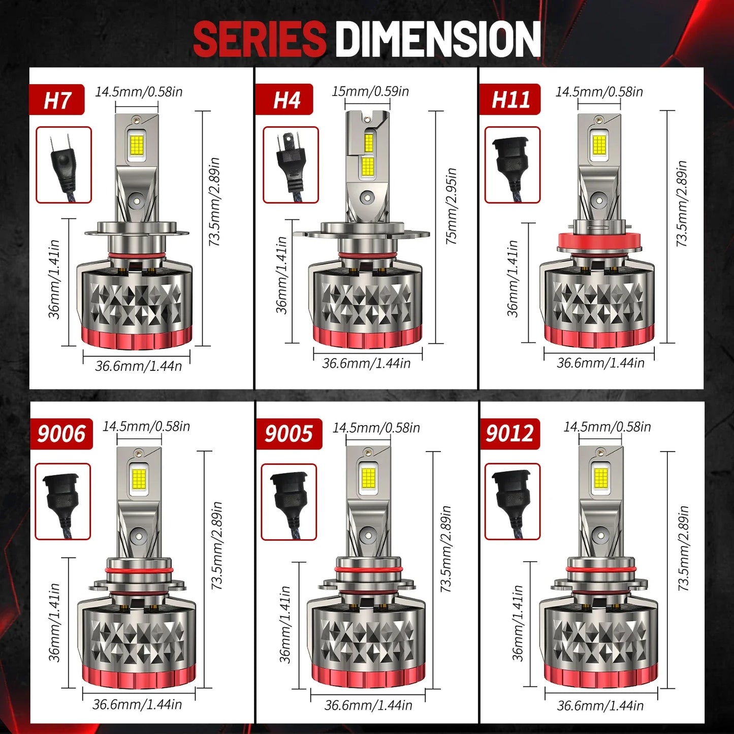 KIT LED ULTRA PUISSANT  H7 H4 H11 9005 HB3 9006 HB4 H8 H9 9012 (HIR2)